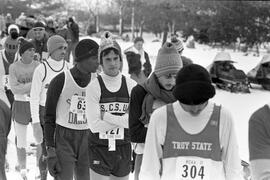 Runners wait to race at the NCAA Division II cross country championships, St. Cloud State University