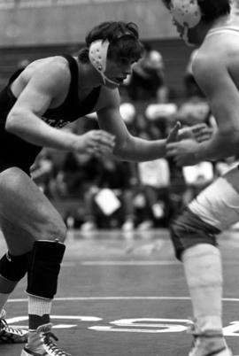 St. Cloud State University wrestler Phil Herbold wrestles