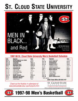 Men's basketball season schedule poster, St. Cloud State University