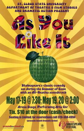 As You Like It theatre production poster, St. Cloud State University