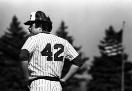 Clyde Athman looks on during a St. Cloud State University baseball game against Northern State University