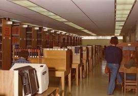 Study carrels and shelving, Centennial Hall (1971), St. Cloud State University