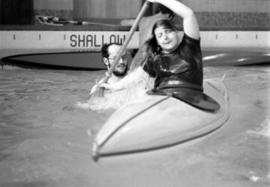 Kayaking in Eastman Hall (1930) pool, St. Cloud State University