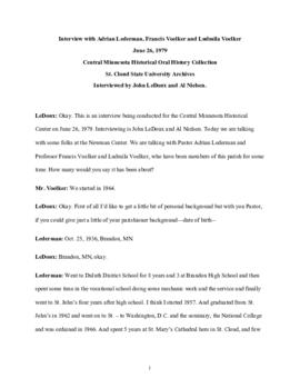 Church oral history transcript - Adrian Lederman