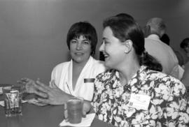 Joanne Kampf and Sue Prout, Bess welcoming reception, St. Cloud State University