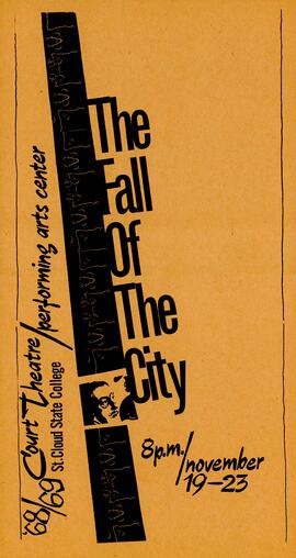 The Fall of the City theatre production poster, St. Cloud State University