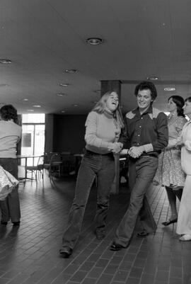 Gordie Schmitt and partner square dance, St. Cloud State University