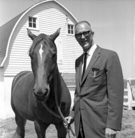 President George Budd with his horse Tamara, St. Cloud State University