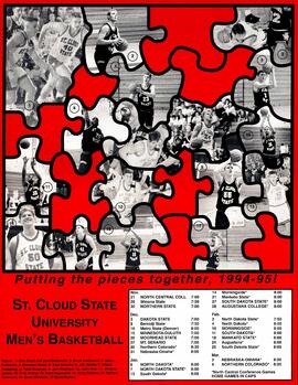 Men's basketball season schedule poster, St. Cloud State University