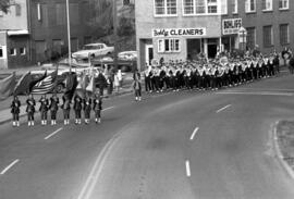 Marching band at the homecoming parade, St. Cloud State University
