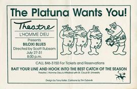 Theatre L'Homme Dieu Biloxi Blues theatre production poster, St. Cloud State University