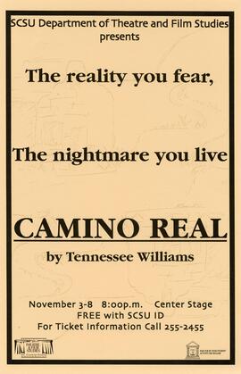 Camino Real theatre production poster, St. Cloud State University