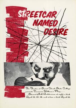 Streetcar Names Desire theatre production poster, St. Cloud State University