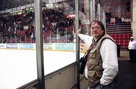 Neil Andersen at a hockey game, St. Cloud State University