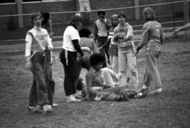 B-SURE women members play flag football, St. Cloud State University