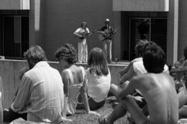 Jericho Harp performs outside of Atwood Memorial Center (1966), St. Cloud State University