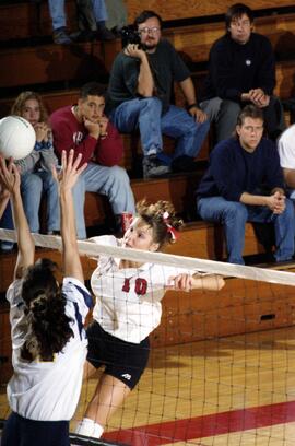 Swen Minnema during a volleyball match against Augustana College, St. Cloud State University