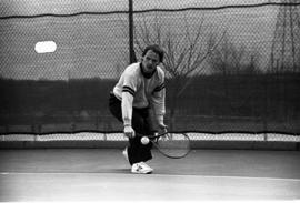 Jerry Anderson plays tennis, St. Cloud State University