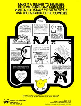 Theatre L'Homme Dieu season theatre production poster, St. Cloud State University
