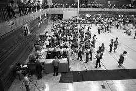Student at registration at Halenbeck Hall (1965), St. Cloud State University