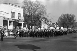 Marching band at the homecoming parade, St. Cloud State University