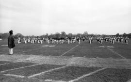 Marching band at the homecomingﾠ football game, St. Cloud State University