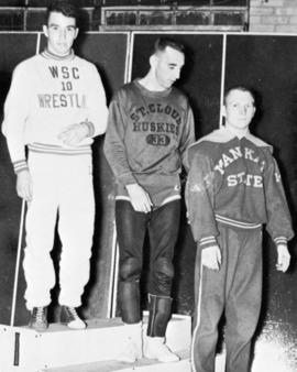 Ray Haworth, Monte Sinner, and Ken Firchs receive medals, St. Cloud State University