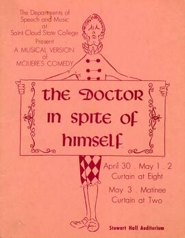 The Doctor in Spite of Himself theatre production poster, St. Cloud State University