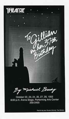 To Gillian on Her 37th Birthday theatre production poster, St. Cloud State University