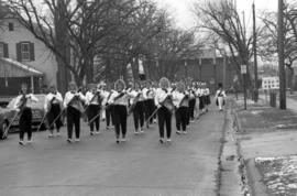 Marching band at the homecoming parade, St. Cloud State University