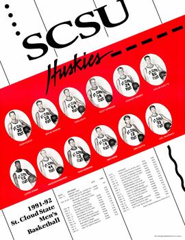 Men's basketball season schedule poster, St. Cloud State University