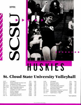 Volleyball season schedule poster, St. Cloud State University