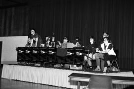 Head table during the KVSC trivia weekend closing ceremonies, St. Cloud State University