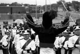 Marching band at the homecoming parade, St. Cloud State University