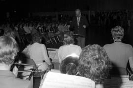 Kenton Frohrip conducts the jazz ensemble at Atwood Memorial Center (1966), St. Cloud State University