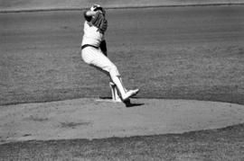 Greg Berling pitches a baseball during a St. Cloud State University baseball game against Augsburg College