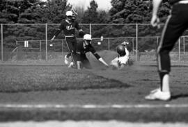 Joe Martin slides into second base during a St. Cloud State University baseball game against Northern State University