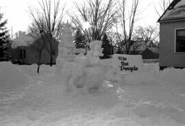 Bicentennial snow sculptures created by Larry Saatzer