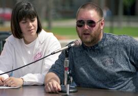 Speak Out panelists Susan Stryk and Chuck Wiser, St. Cloud State University