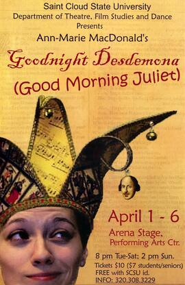Goodnight Desdemona (Good Morning Juliet) theatre production poster, St. Cloud State University