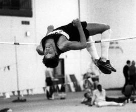 Joel Hylland high jumps, St. Cloud State University