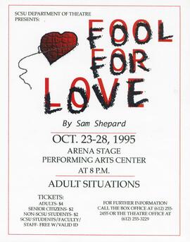Fool for Love theatre production poster, St. Cloud State University