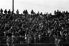 Crowd at a homecoming football game, St. Cloud State University