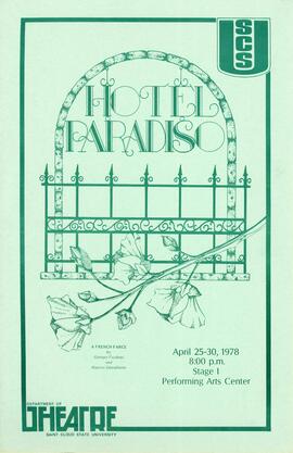 Hotel Paradiso theatre production poster, St. Cloud State University