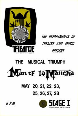 Man of LaMancha theatre production poster, St. Cloud State University