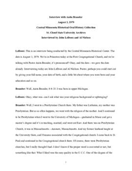 Church oral history transcript - Anita Brander