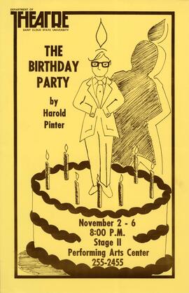 The Birthday Party theatre production poster, St. Cloud State University
