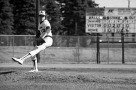 Dan Meyer pitches during a St. Cloud State University baseball game against Augsburg College