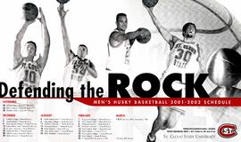 Men's basketball season schedule poster, St. Cloud State University