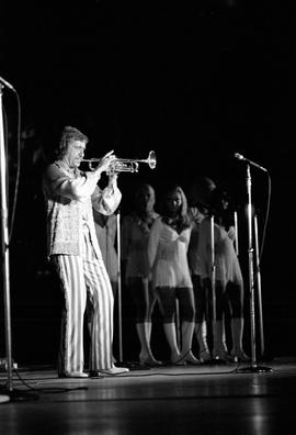 Musician Doc Severinsen plays a concert at Halenbeck Hall (1965) as part of the inauguration events for Charles Graham